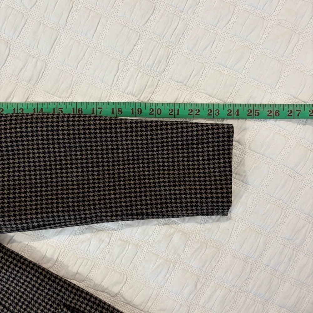 Zara Houndstooth Shoulder-pad Brown Blazer, Wool Blend, Size L, Classic Career - Picture 12 of 12